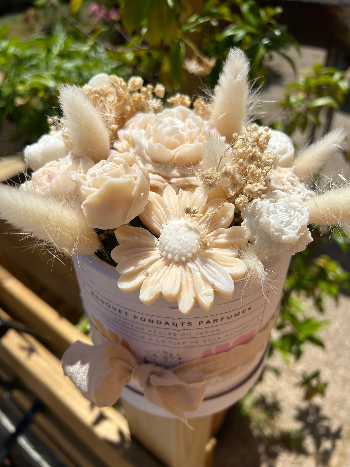 Bouquet de cire floral ivoire - Azalée du Japon