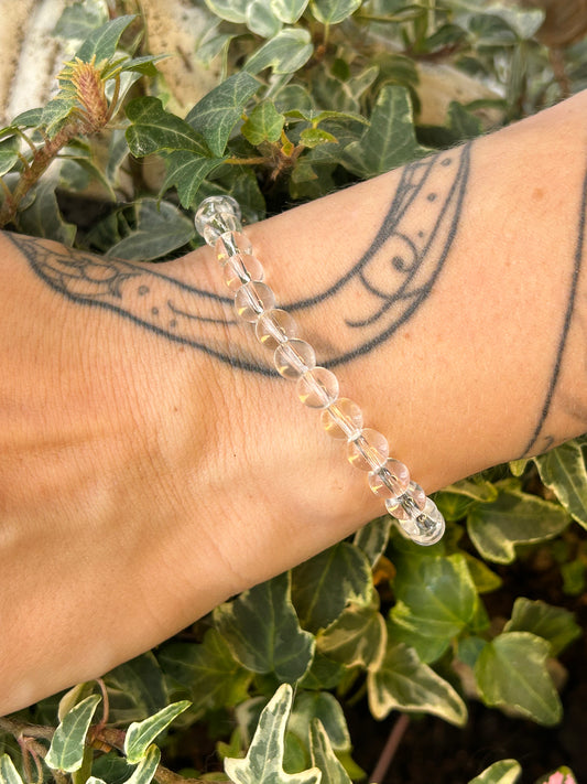 Bracelet cristal de roche 6mm